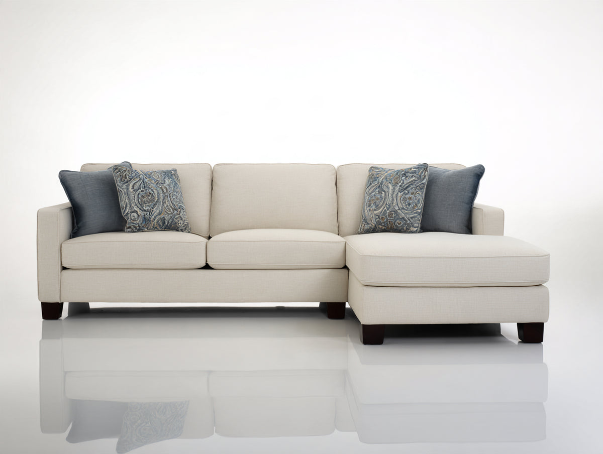 Ecksofa Stoff 265x165x85 cm - Creme - Gepolstertes Design mit Chaiselongue