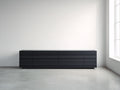 Dielenschränke 220 x 45 x 65 cm - Schwarz - 6 Türen mit geriffelter Front im modernen Design