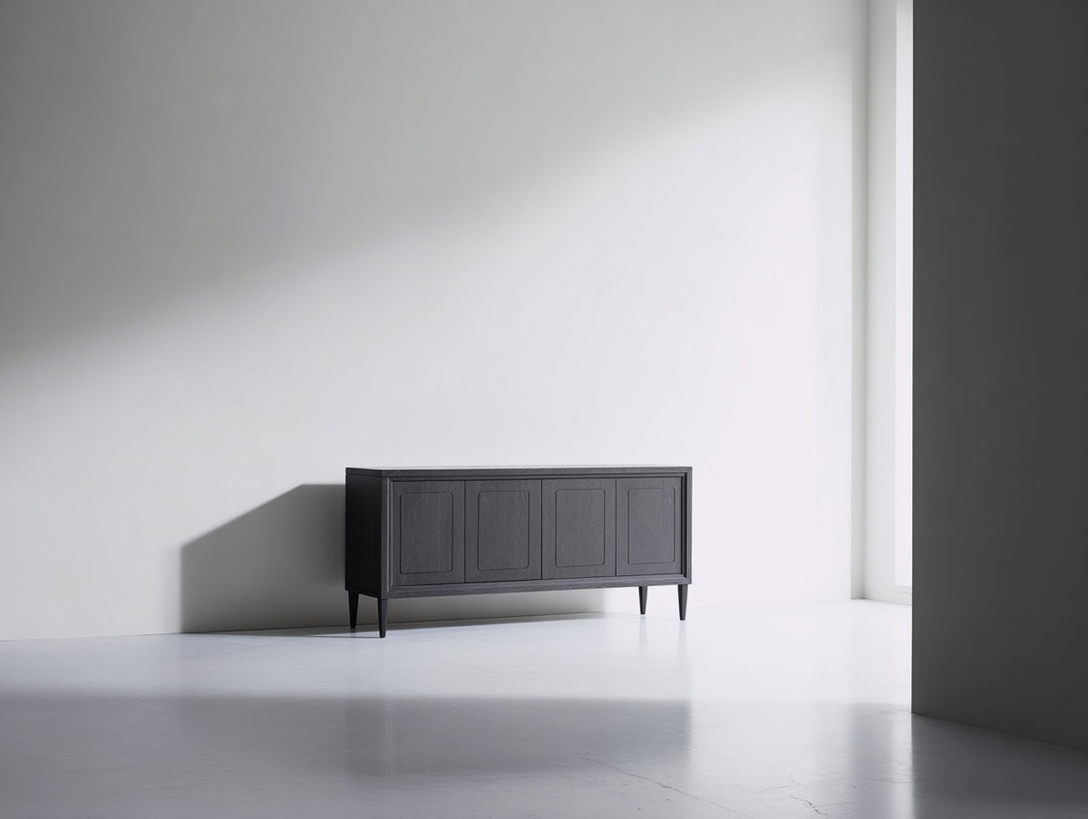 Dielenschränke Holzwerkstoff 150x40x70 cm - Anthrazit - Modernes Design mit 4 Türen
