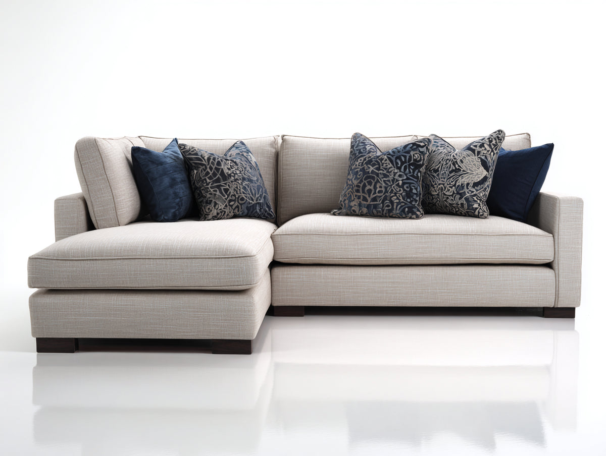 Ecksofa Stoff 260x170x85 cm - Beige - Gepolstertes Design mit Chaiselongue