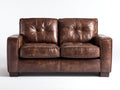 Zweisitzer Sofa mit Polsterbezug in Lederoptik 170x88x90 cm - Dunkelbraun - Klassisches 2-Sitzer Sofa mit Knopfheftung und breiten Armlehnen