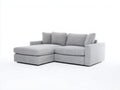 Ecksofa mit Stoffpolsterung 260 x 165 x 88 cm - Hellgrau - L-Form mit breiter Liegefläche und weicher Rückenpolsterung