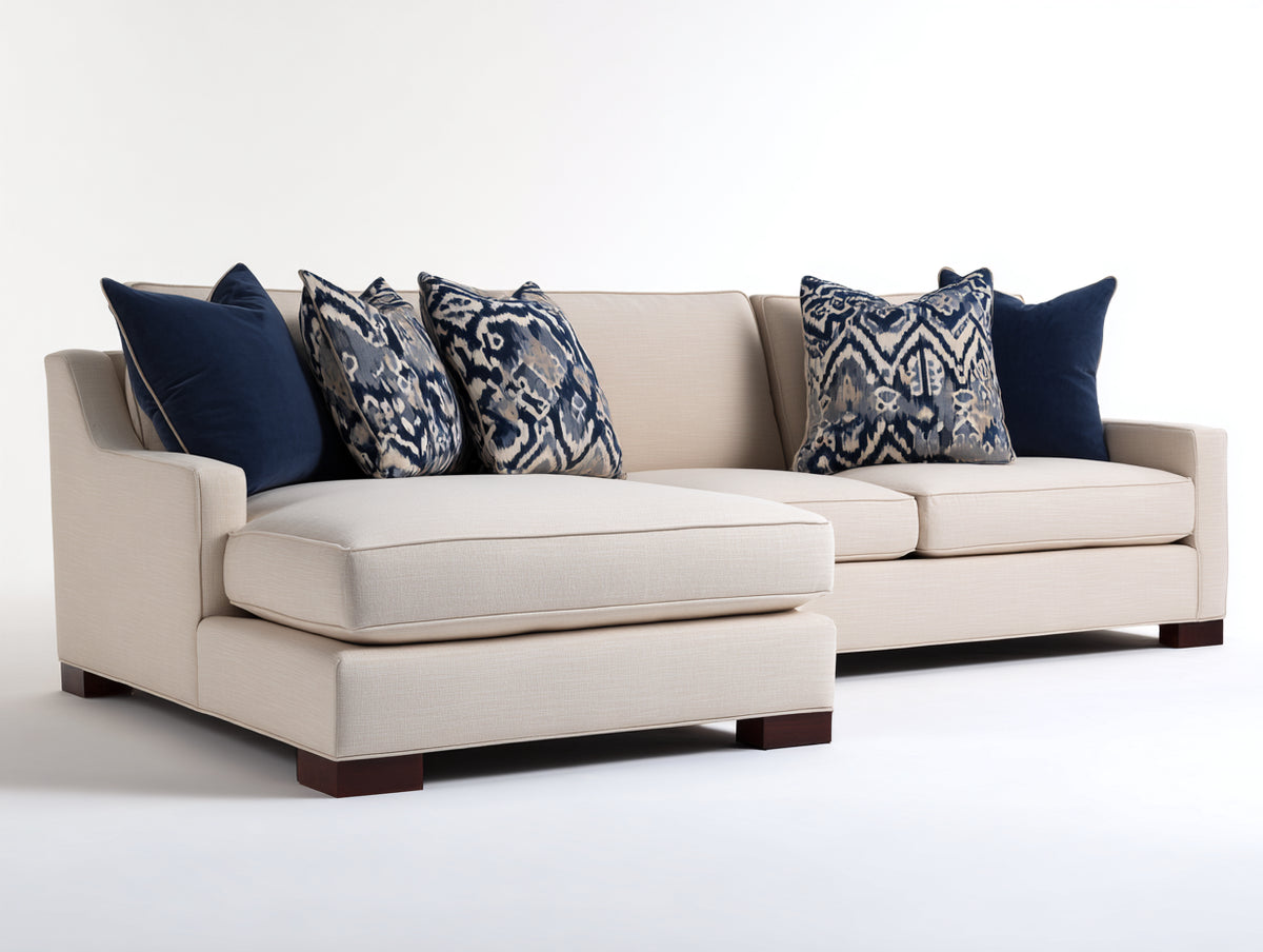 Ecksofa mit Stoffbezug 250x165x86 cm - Creme - Modernes Design mit breiter Liegefläche für das Wohnzimmer