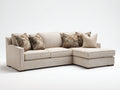 Ecksofa mit Stoffpolsterung 285 x 175 x 88 cm - Beige - L-Form mit breiter Liegefläche und niedrigen Holzfüßen