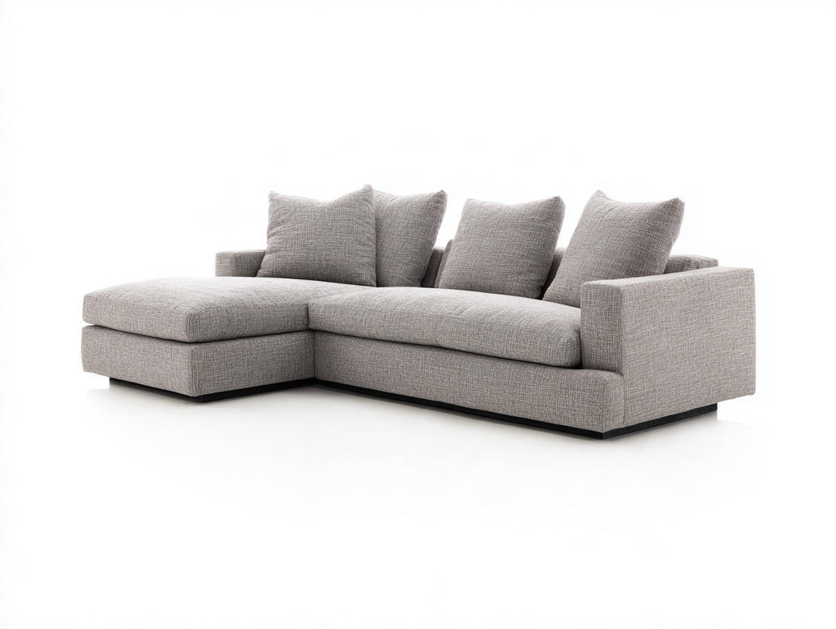Ecksofa Stoff 275x170x88 cm - Hellgrau - Modernes Polsterdesign mit Chaiselongue