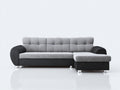 Ecksofa mit Stoffpolsterung 280 x 170 x 85 cm - Hellgrau-Dunkelgrau - L-Form mit gepolsterter Rückenlehne und Metallfüßen